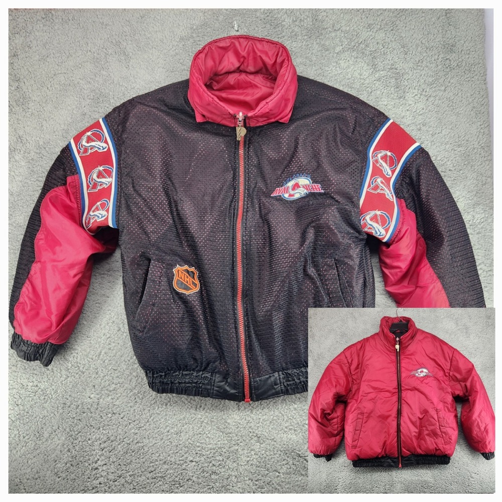 Vintage Colorado Avalanche Pro Player Reversible Puffer Jacket NHL Mens Size L